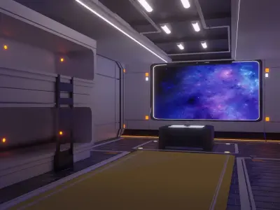 Sci-Fi BedRoom Low-poly 3D model