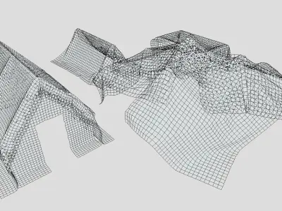 Camouflage netting Low-poly 3D model