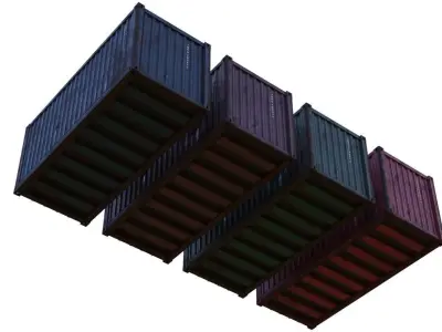 Cargo Container 2A Low-poly 3D model