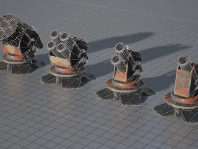 Turret Splash Low-poly 3D model