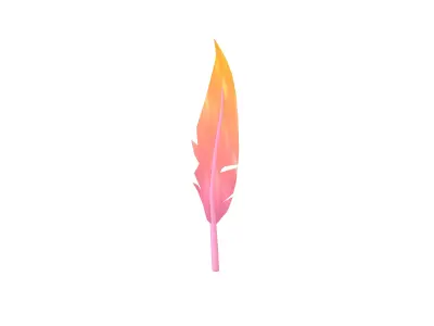 Feathers v1 007 Low-poly 3D model