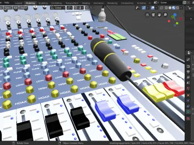 Custom professional sound mixer Free low-poly 3D model