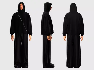 FREEBIE Minimal Tech Hoodie Free 3D model