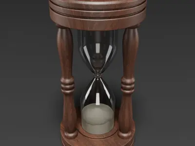 Wooden Hourglass Sand Timer 3D model