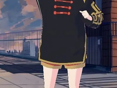 anime kawaii girl character Low-poly 3D model