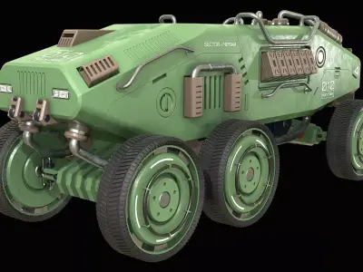 Mars Rover-1-Green 3D model