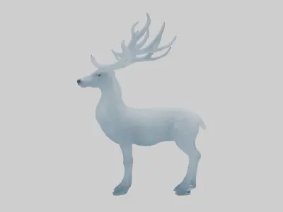 Ice Deer Model Low-poly 3D model
