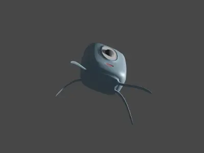 Robot 1 eye rigged animated and game ready Low-poly 3D model