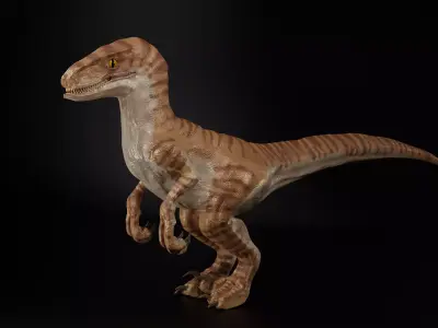 Velociraptor Dinosour Low-poly 3D model Free low-poly 3D model