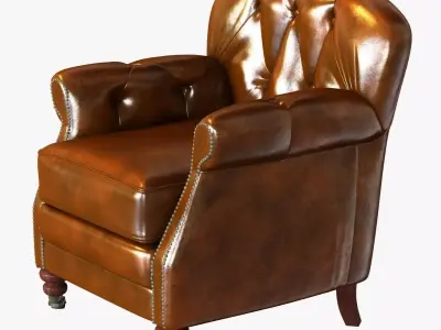 noir furniture club chair vintage cigar leather 3D model