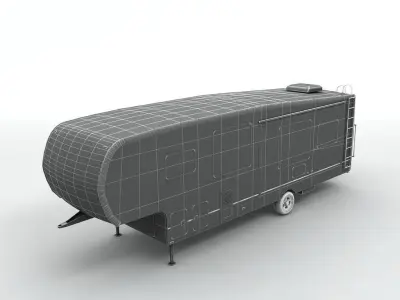 Fifth Wheel Travel Trailer Toy Hauler 1-Axle 3D model