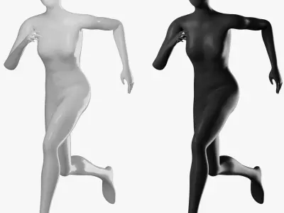  Animated Black and White Female Mannequin 