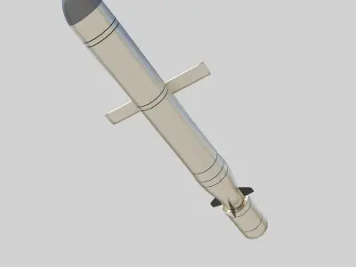 anti-ship missile 3M-54E1 Low-poly 3D model