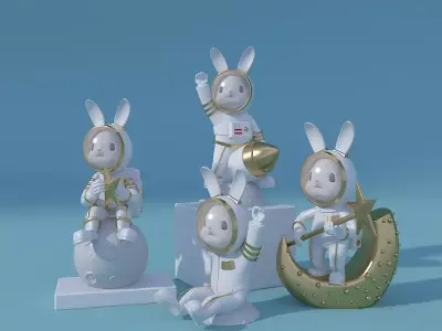 Pop Mart-Astronaut Sculpture Ornament 3D model