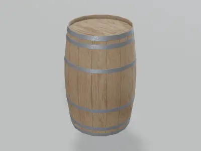 Light Toasted Lowpoly Firkin Barrel Low-poly 3D model