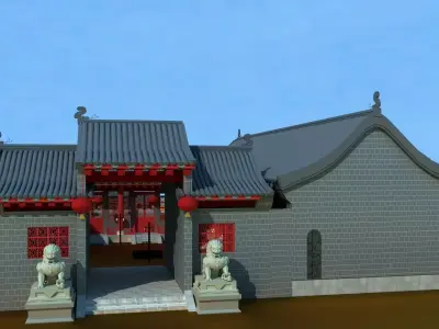Chinese ancient courtyard house 3D model purchase