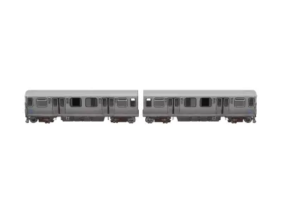 Silver Commuter Train 3D model