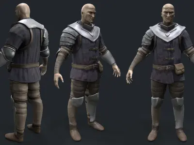 Castle guard Low-poly 3D model