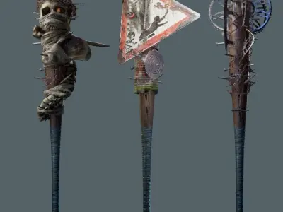 Baseball Bats Low-poly 3D model purchase