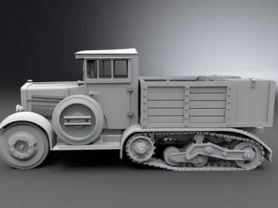 C4P artillery tractor scale model 3D print model