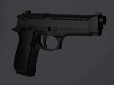 simple beretta m9 Low-poly 3D model