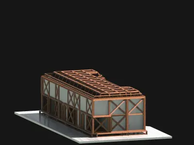 Medieval Low Poly Building Castle Wooden Village Stone House 29 Low-poly 3D model