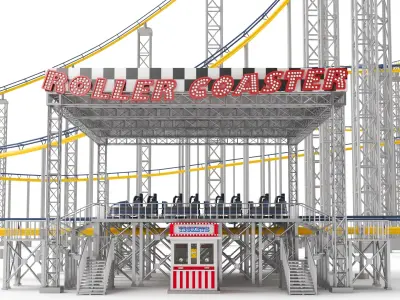 Full Roller Coaster 3D model