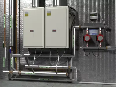hot water system 3D model