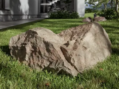  Warm Toned Notched Rough Large Rock Boulder Model  purchase