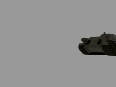 T34 tank rigged Low-poly 3D model