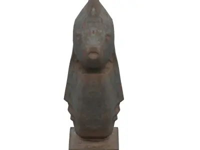 Fish face rusted statues Low-poly 3D model