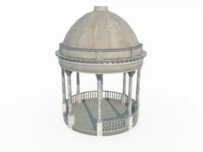 Circular pavilion in ancient architecture 3D model