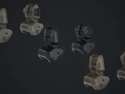 FAB Defense Flip Rear Sight Low-poly 3D model