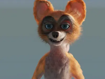 Raccoon - Rigged version - Cartoon style - low poly 3D model Low-poly 3D model