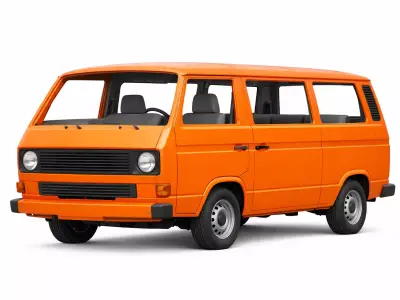 Volkswagen Transporter T3 Vanagon Low Poly Classic Van Low-poly 3D model