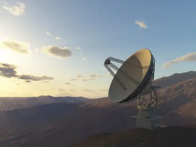 Radio Telescope in Desert Terragen2 3D model