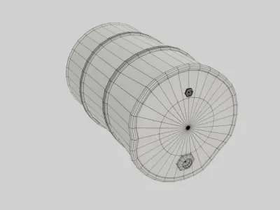 PBR Old Barrel Low-poly 3D model