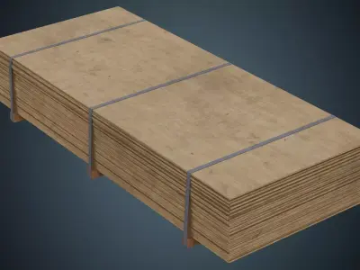 Wooden Sheets 2B Low-poly 3D model