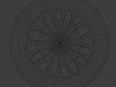 Car-Wheel wheel with gold and accents Free low-poly 3D model