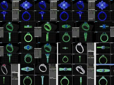 3DM 70 ENGAGEMENT RING FILES 3D Model Pack