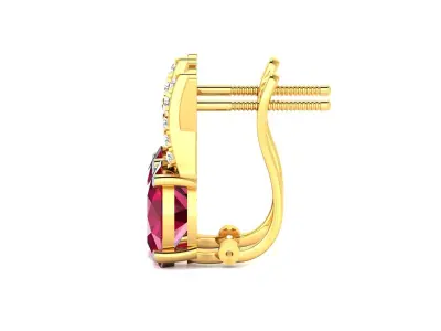 Women Oval Diamond Earrings 3dm STL OBJ FBX Render Details 3D print model