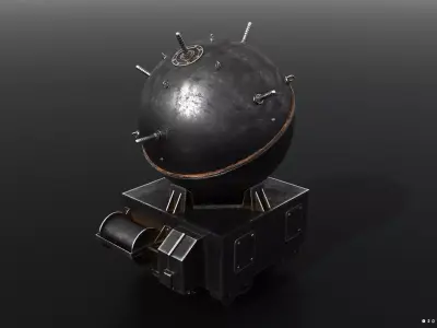 Naval mine Low-poly 3D model