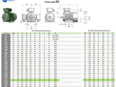 315S B3 Right 4-8 Pole IEC electric motor - 3D CAD model 3D model