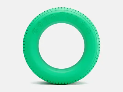 15x8 Goodyear Blue Streak 600 Tire 3D print model