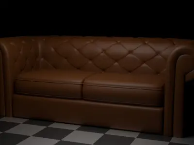 chesterfield sofa Low-poly 3D model 3D model