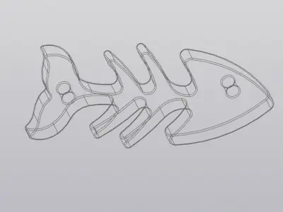 Fish skeleton Keychain Free 3D print model