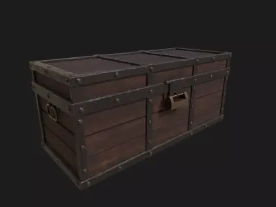 Chinese style box Low-poly 3D model