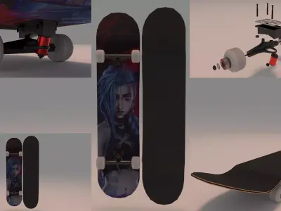 Arcane Jinx Skateboard Skate 3D model