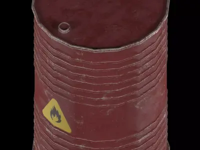 Oil barrel fire danger Low-poly 3D model