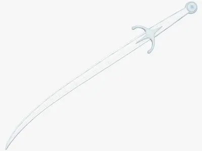 Medieval weapons Low-poly 3D model 5